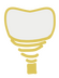 Icon Zahn mit goldener Schraube soll künstliche Zahnwurzel darstellen